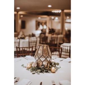 Tout dernier centre de table en métal doré enduit de poudre pour décoration de mariage luxueuse - Product Image 6