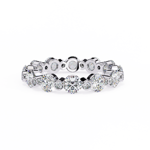 Aniva IGI Certified HPHT CVD Lab Grown Diamond 18K/14K Solid White Gold Classic Eternity Wedding Bands Women - Product Image 4