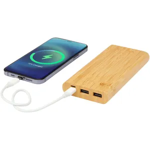 Banque d'alimentation durable Tulda Bamboo 10 000 mAh, gadgets promotionnels écologiques - Product Image 3