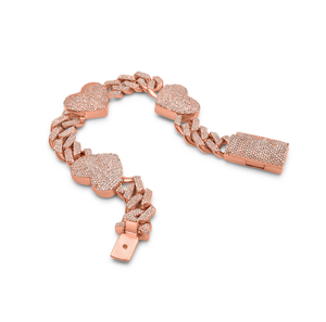 Encantadora pulsera cubana de estilo urbano para hombre de Plata de Ley 925 que muestra diamantes de corte redondo de moissanita con claridad VVS mejorada - Product Image 3