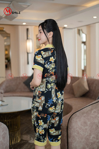 Conjunto de pijamas de tela fría de soldadura de manga corta para primavera y verano - Product Image 6