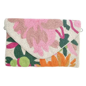 Nuevo Bolso de Mano de Diseñador para Mujer, con Cuentas, Bordado a Mano, con Cuentas de Colores Suaves - Product Image 1