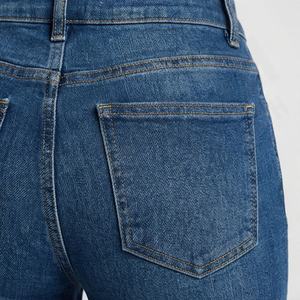 <b>Women</b> Custom Made OEM Flared <b>Jeans</b> Pants Winter Denim Pocket Button Breathable Slim Pant Custom Logo Premium Stylish Streetwear - Product Image 5