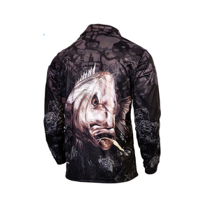 เสื้อโปโลชาย แห้งเร็ว ระบายอากาศ ป้องกันรังสียูวี ติดกระดุม แขนยาว ปรับแต่งได้ สำหรับตกปลา UPF 50 - Product Image 2