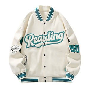 Wholesale Customized Bulk Orders OEM ODM Service NEW VARSITY COLLEGE MEN <b>Jacket</b> Logo Embroidery Stand <b>Slim</b> <b>Fit</b> High Street Style - Product Image 1