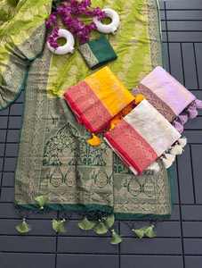 Calidad de exportación India Traje de último diseñador Venta caliente Sari de seda viscosa con borla pesada en la frontera Trabajo Mujer Moda - Product Image 2