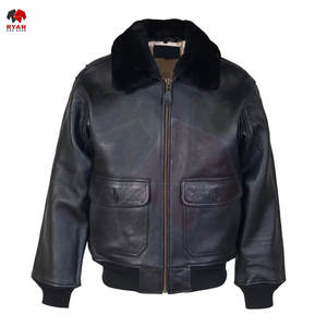 Chaqueta de Cuero Premium para Hombre, Color Sólido, Marca Personalizada, Alta Calidad, Tallas Grandes, Compatible con OEM y ODM - Product Image 1