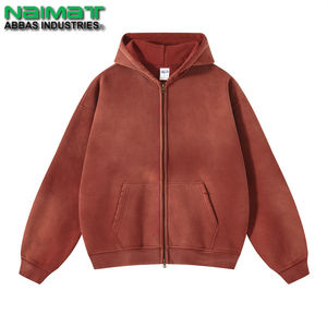 Nueva llegada personalizado desgastado Tie Dye sudaderas con capucha de gran tamaño French Terry Zip Up Acid Wash Sun Faded Hoodie - Product Image 6