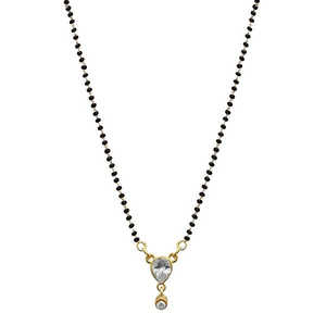 Mangalsutra Austriaca Blanca Kriaa - Chapada en Oro 1500682, Joyería Elegante para Mujer - Product Image 1