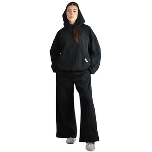 2024 conjunto de Jogger de dos piezas holgado sólido con capucha y pantalones de 2 piezas conjunto nuevo conjunto de chándal de dos piezas de otoño para mujer - Product Image 1