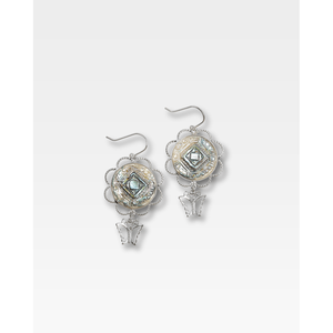 ต่างหูเงินรูปดอกไม้ ดีไซน์โลหะผสมสังกะสี - Product Image 3