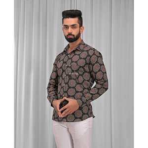 Chemise décontractée pour homme en coton imprimé à manches longues, respirante, en popeline ou tissu Oxford, motif floral ou à pois, offre ODM - Product Image 5