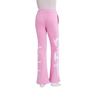 Femmes 100% coton décontracté sport Joggers nouveau Design automne-porter polaire pantalon plat avant course Joggers en gros - Product Image 3