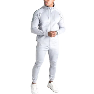 ชุดวอร์มผ้าฝ้ายไซส์ใหญ่พิเศษสำหรับฤดูหนาว แบบมีซิปและกางเกงจ็อกเกอร์ผ้าฟลีซ เหมาะสำหรับการฝึกซ้อมกีฬา - Product Image 3