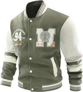 Veste d'université de qualité supérieure avec corps en laine et manches en cuir | Broderie de logo personnalisé | Vêtements d'extérieur de l'équipe du lycée OEM/ODM - Product Image 1