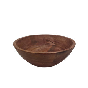 Bol de service de nourriture de forme ronde en bois de conception tendance fini naturel pour la table à manger de cuisine bols de service de nourriture et de collations - Product Image 3