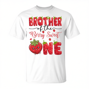 Maglietta per il Primo Compleanno 'Brother of the Berry Sweet One' con Fragola per Occasioni Promozionali - Product Image 2