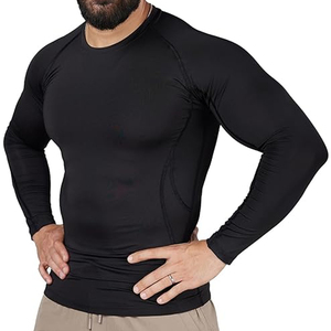 Vêtements pour hommes personnalisés T-shirt d'entraînement sportif Chemise moulante à manches longues pour hommes Chemises de course à pied pour hommes - Product Image 5