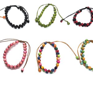 Handmade Adjustable Seed <b>Beaded</b> <b>Bracelet</b> Eco-Friendly Fashion Artisan Jewelry with Natural Seeds in Colorful Designs - Product Image 1