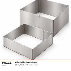 Aro Deslizante Cuadrado Ajustable para Tartas Fida con Regla de 9 cm, Molde para Tartas de Acero Inoxidable - Product Image 1