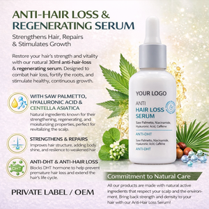 Suero Anticaída de Cabello de Marca Privada 30ml OEM |   Saw Palmetto, Ácido Hialurónico y Centella |   Crecimiento Natural del Cabello |   Hecho en España, UE - Product Image 2