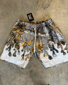 Conjuntos de pantalones cortos con bordado desgastado para hombre, pantalones cortos de algodón desteñidos al sol, pantalones cortos lavados con ácido para hombre de Elegant Sports - Product Image 6
