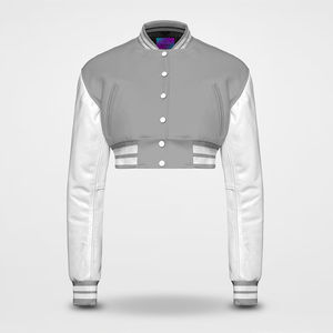 Chaquetas Varsity Cortas de Alta Calidad con Logotipo Personalizado, Chaqueta Varsity Corta para Mujer, Chaquetas Varsity Modernas para Mujer 2026, Servicio OEM - Product Image 1