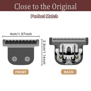 Cuchilla de Repuesto Desmontable Tipo T para Recortadora Todo en Uno de Iones de Litio, Acero Inoxidable Negro, Paquete de 2 con Fuente de Alimentación por Batería - Product Image 4