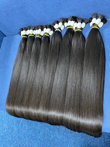 Big Wholesale human hair bulk hair extensions 100% <b>silky</b> straight unprocessed virgin hair from Vietnam Genius weft - Product Image 3