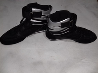 Baskets montantes noires et or en polyester métallisé pour hommes – Chaussures de mode