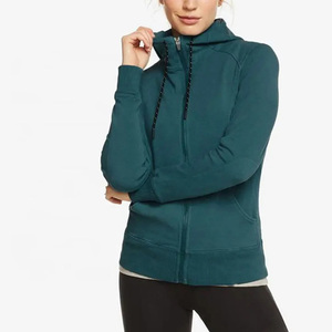 Sweat-shirts à capuche pour femmes, coupe classique, fermeture éclair, en vente, coton, matière personnalisée, sweat-shirts d'hiver pour femmes - Product Image 1