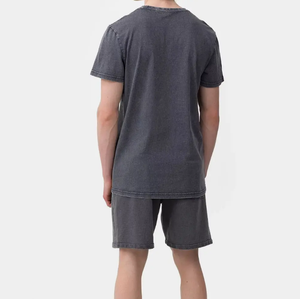 Vêtements d'été pour hommes-Ensemble 2 pièces-T-shirts et shorts-Logo personnalisé en coton-Ensemble surdimensionné de vêtements de sport pour hommes - Product Image 4