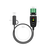 Cable Adaptador Convertidor de Puerto Serie DB9 RS422 RS485 R232 a USB Tipo C y USB A de 1 m DTECH