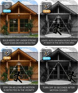 Bóng đèn LED clar-e27 với cảm biến chuyển động 10W, chiếu sáng tự động để sử dụng trong nhà và ngoài trời - Product Image 3