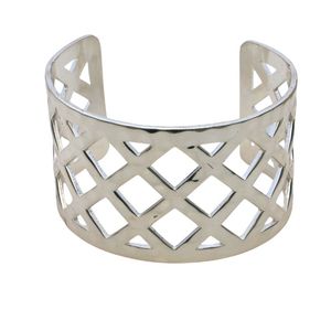 Bracelet jonc ouvert en laiton plaqué argent gravé sur mesure, best-seller, pour femmes, élégant, bijoux de créateur, cadeau - Product Image 3