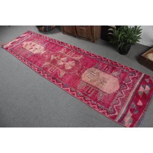 Vintage <b>Runner</b> Rug, 2.6x10.2 ft Turkish Rug, <b>Red</b> Herki Wool Rug - Product Image 4