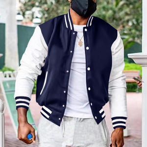 OEM Manufacturer <b>High</b> Quality Windbreaker Varsity Jacket Men Embroidery <b>Leather</b> Sleeves Custom CollegeBaseballjacket for men - Product Image 3