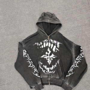 Sweat-shirt d'hiver personnalisé, écologique, vintage, délavé au soleil, ample, en coton lourd, court, broderie, délavé à l'acide - Product Image 3