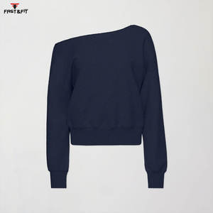 Sudadera transpirable antiarrugas de diseño Popular para mujer, sudadera con hombros descubiertos y logotipo personalizado para mujer - Product Image 5