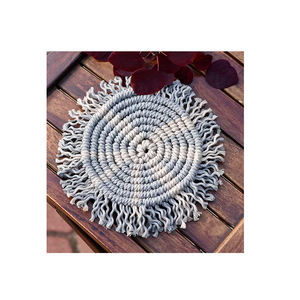 Napperon en jute tissé rond pour décoration de table tapis de casserole pour hôtel et restaurant - Product Image 3