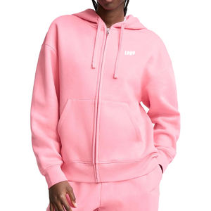 Chaqueta de Invierno Unisex con Capucha y Cremallera, Color Rosa Bubblegum, Forro Polar Sólido, con Logotipo Frontal Personalizado, Transpirable, Fabricante OEM/ODM - Product Image 1