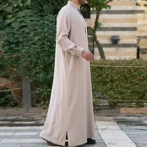 Mannen Islamitische Eid Jurken Thobe Thawb Tobe Daffah Robe Jubba Jubbah Jubah Thobes Moslim Arabische Saudi Dubai Katoen 2023 Groothandel