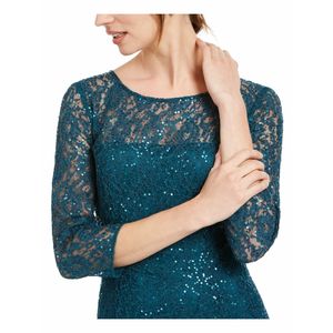SL Fashions Abito da donna verde a trapezio con paillettes e pizzo, taglia 10 - Vita naturale - Product Image 3