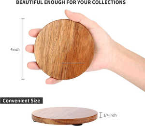 Imperial Luxury Sous-verres ronds en bois Lot de 6 tasses à thé Tasses à café Tables en bois Tapis de cuisine élégants pour la salle à manger - Product Image 4