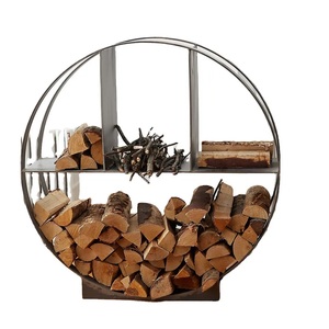 Most Stylish Modern Fireplaces Accessories Tubular Steel <b>Log</b> Hoop Firewood <b>Racks</b> Storage Holder Powder Coated Fire Pits Stand - Product Image 5