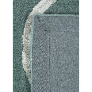 Alfombra Contour Blue de Lana y Viscosa Hecha a Mano con Diseño Geométrico de Diamantes para Pasillo, Sala de Estar, Rectangular, 9x12, Taq-228 Contour Blue Hand - Product Image 5