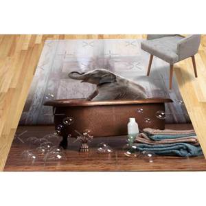 Cute Elephant Printed <b>Rug</b> - Area <b>Rug</b> for Office, Stair, <b>Hallway</b>,Nonwoven Thin <b>Rug</b> - Product Image 1