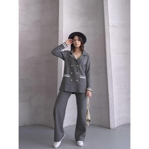 ชุดเสื้อถักคอปก 1566 - สีแอนทราไซต์ - Product Image 1