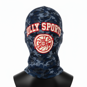 Balaclava en polaire premium 280 GSM, camouflage bleu, tissu extensible multi-panneaux avec logo brodé personnalisé, balaclava pour homme - Product Image 3