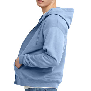 Sudadera con capucha unisex de gran tamaño de 100% algodón personalizada, sudaderas de mezcla de algodón básicas térmicas con cremallera completa para hombres, estampado de hojaldre para invierno - Product Image 5